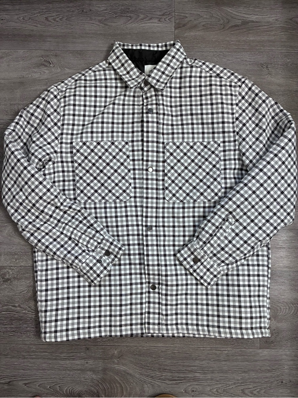 H&M Black and White Plaid Shacket